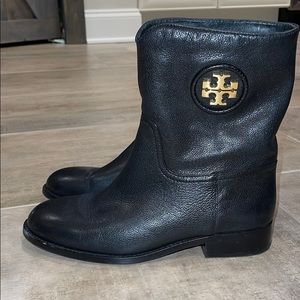 Tory Burch short black leather boots